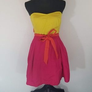 MAEVE Parading Hues Strapless Dress Color Block 2
